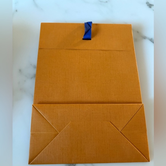 Louis Vuitton Orange Gift Bag with Blue Ribbon - Picture 3 of 5